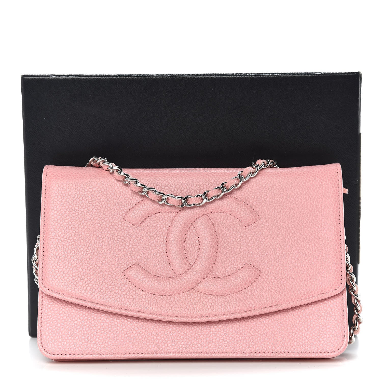 Chanel Caviar Timeless CC Wallet On Chain WOC Pink 11 of 11