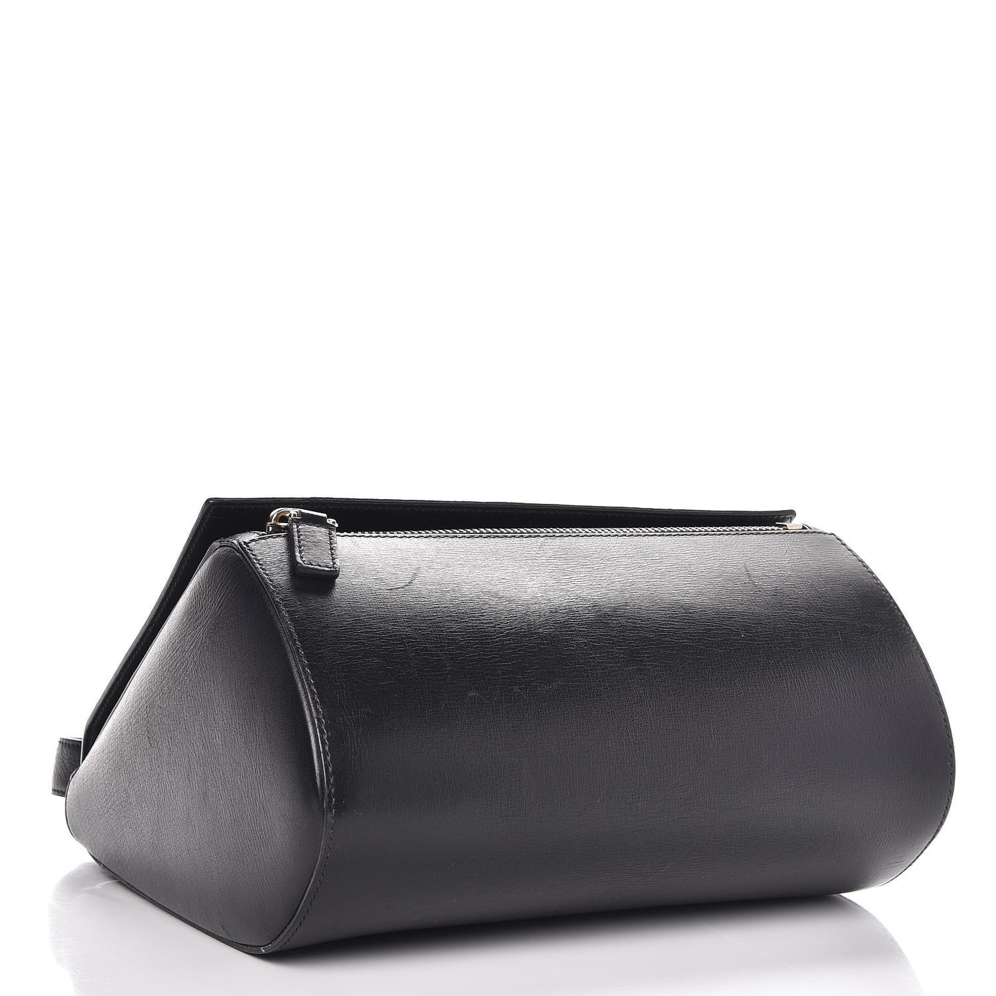 Textured Calfskin Medium Pandora Box Crossbody Bag Black