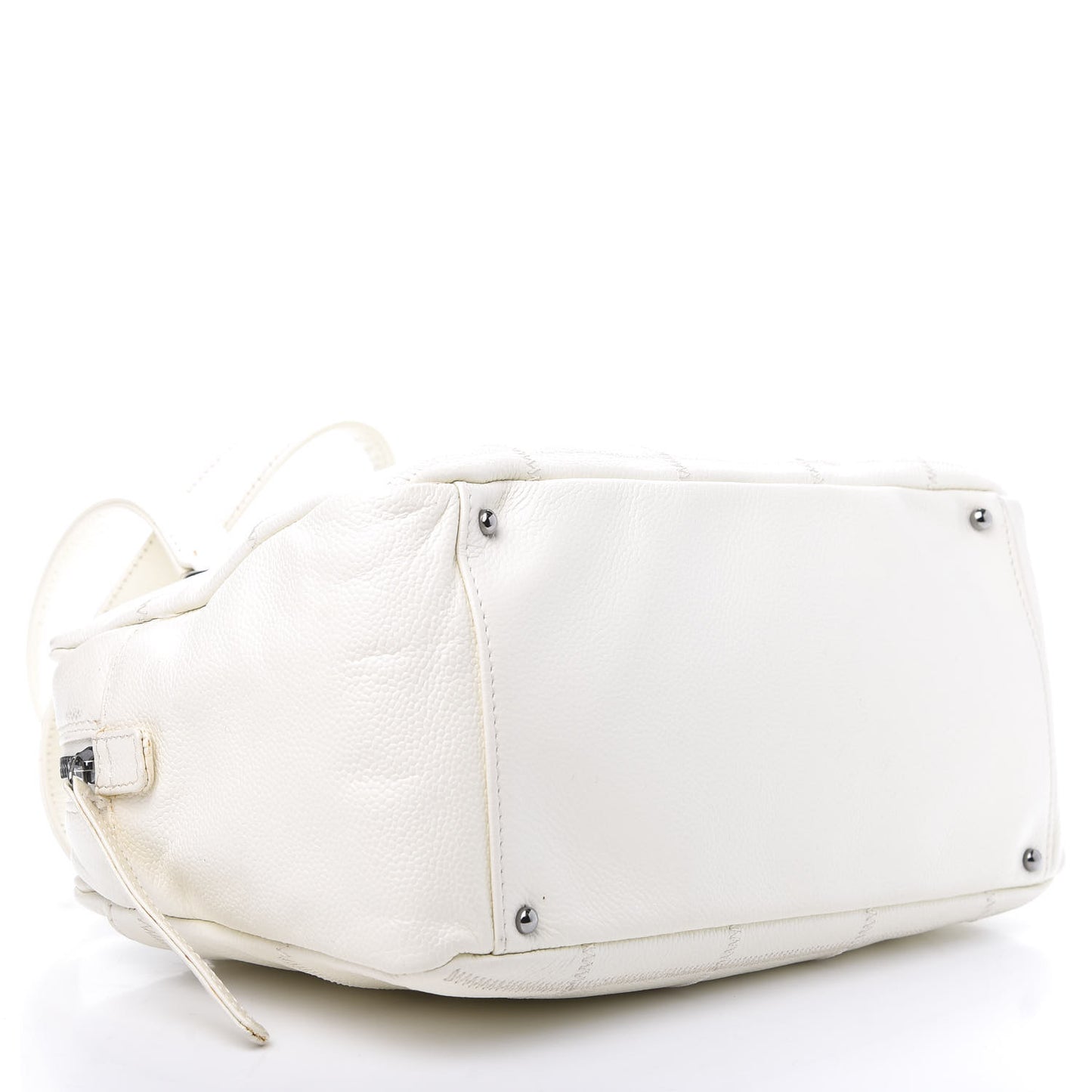 Caviar Square Stitched Bowler White