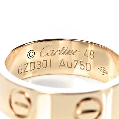 Cartier 18K Yellow Gold 5.5mm LOVE Ring 48 4.5 4 of 5