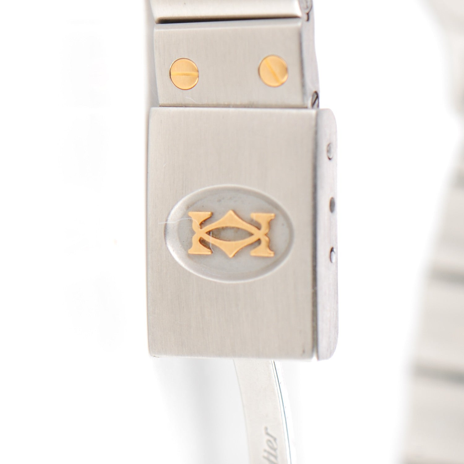 Cartier Stainless Steel 18K Yellow Gold 24mm Santos De Cartier Galbee Quartz Watch 7 of 8