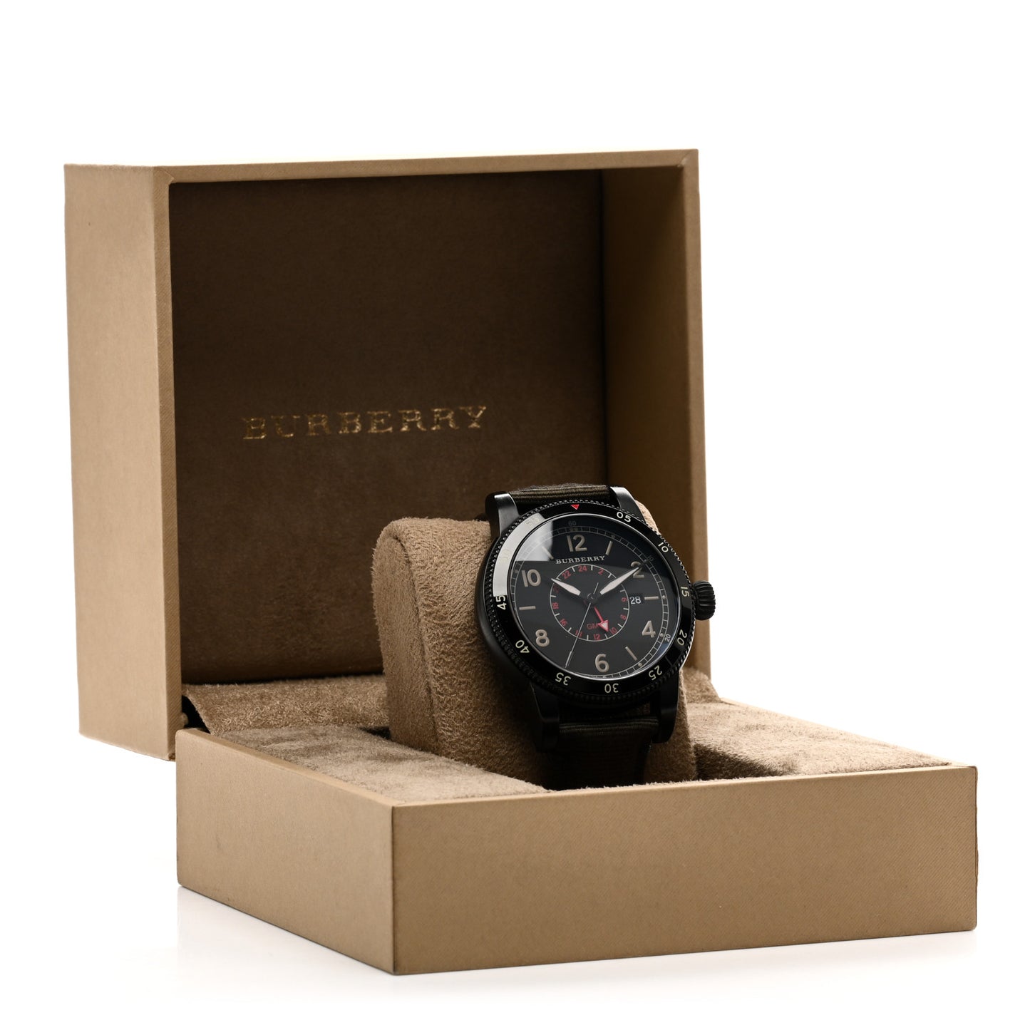 Stainless Steel Fabric 42mm GMT Utilitarian Quartz Watch Black BU7855