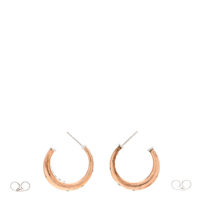 David Yurman Sterling Silver Bronze Diamond Pure Form Mixed Metal Hoop Earrings 3 of 5