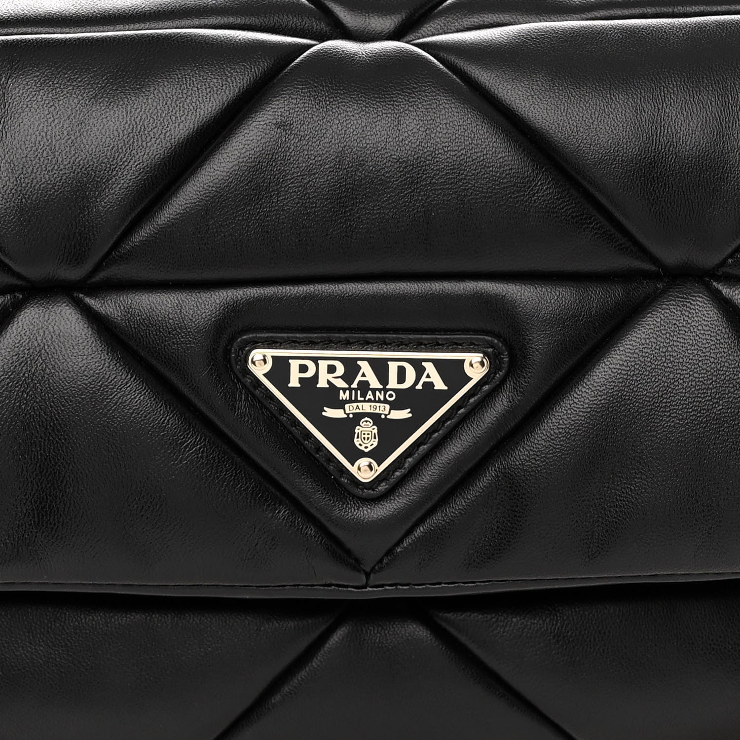 Prada Nappa Re-Nylon Triangle Quilted Patchwork System Flap Shoulder Bag Black 6 of 8