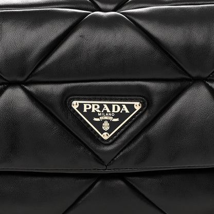 Prada Nappa Re-Nylon Triangle Quilted Patchwork System Flap Shoulder Bag Black 6 of 8