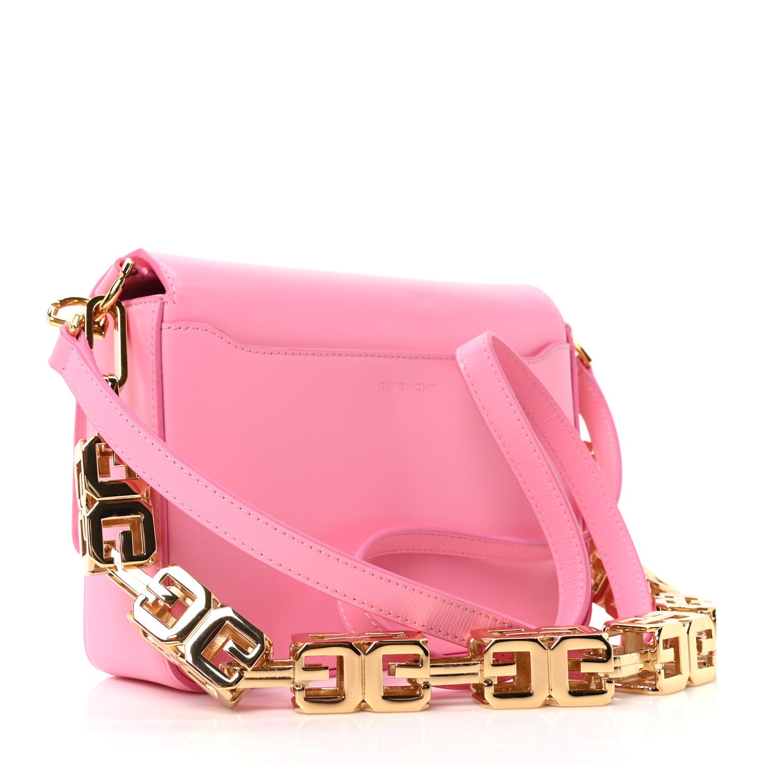 Givenchy Box Calfskin Medium 4G Cube Chain Shoulder Bag Bright Pink 3 of 9