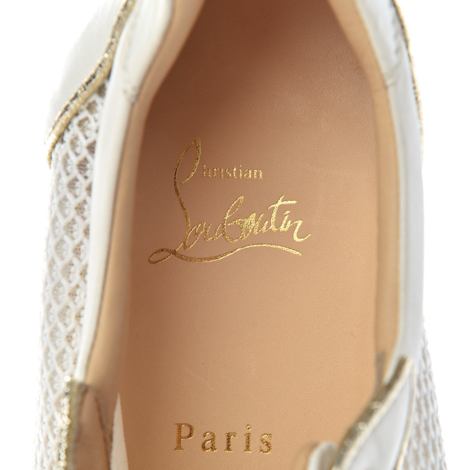 Christian Louboutin Nappa Spikes Womens Vieira Flat Sneakers 40.5 Latte Light Gold 8 of 11
