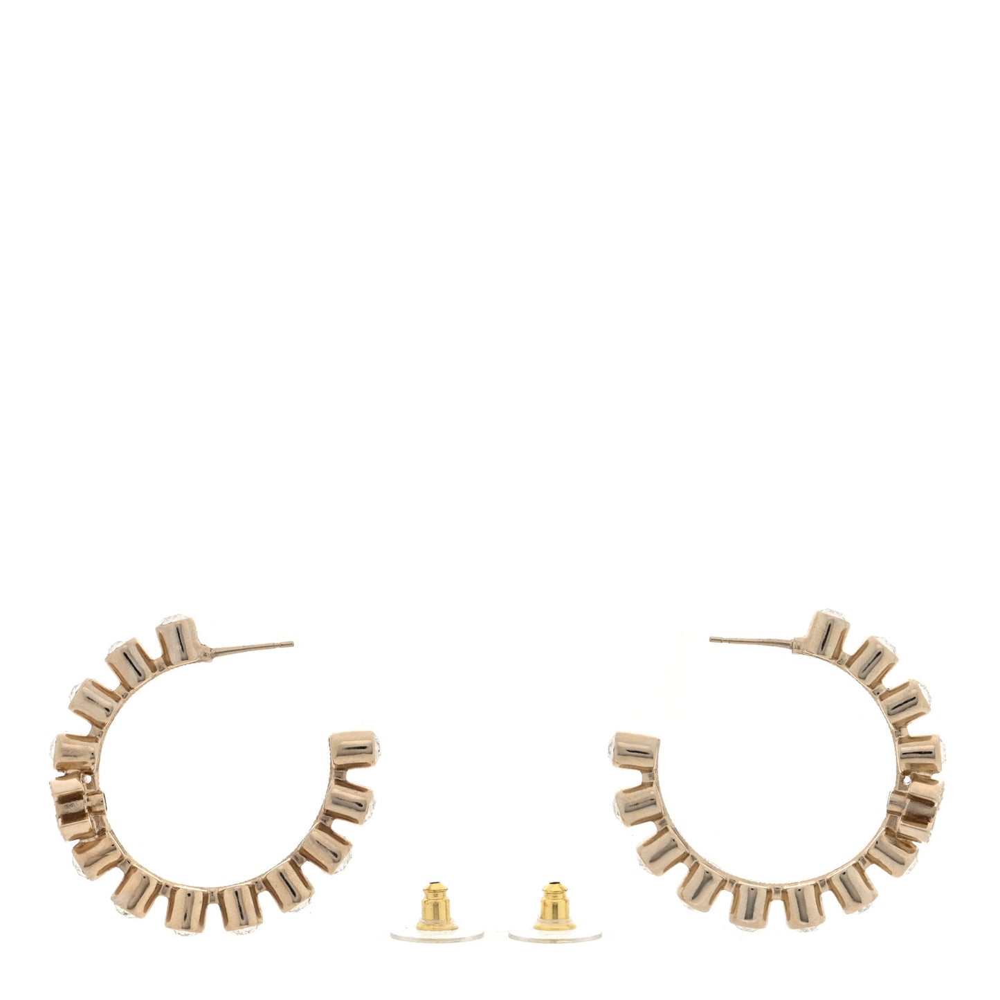 Crystal CC Hoop Earrings Gold