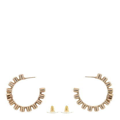 Chanel Crystal CC Hoop Earrings Gold 3 of 5