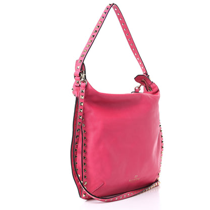 Valentino Garavani Vitello Small Rockstud Hobo Pop Fuxia 3 of 13