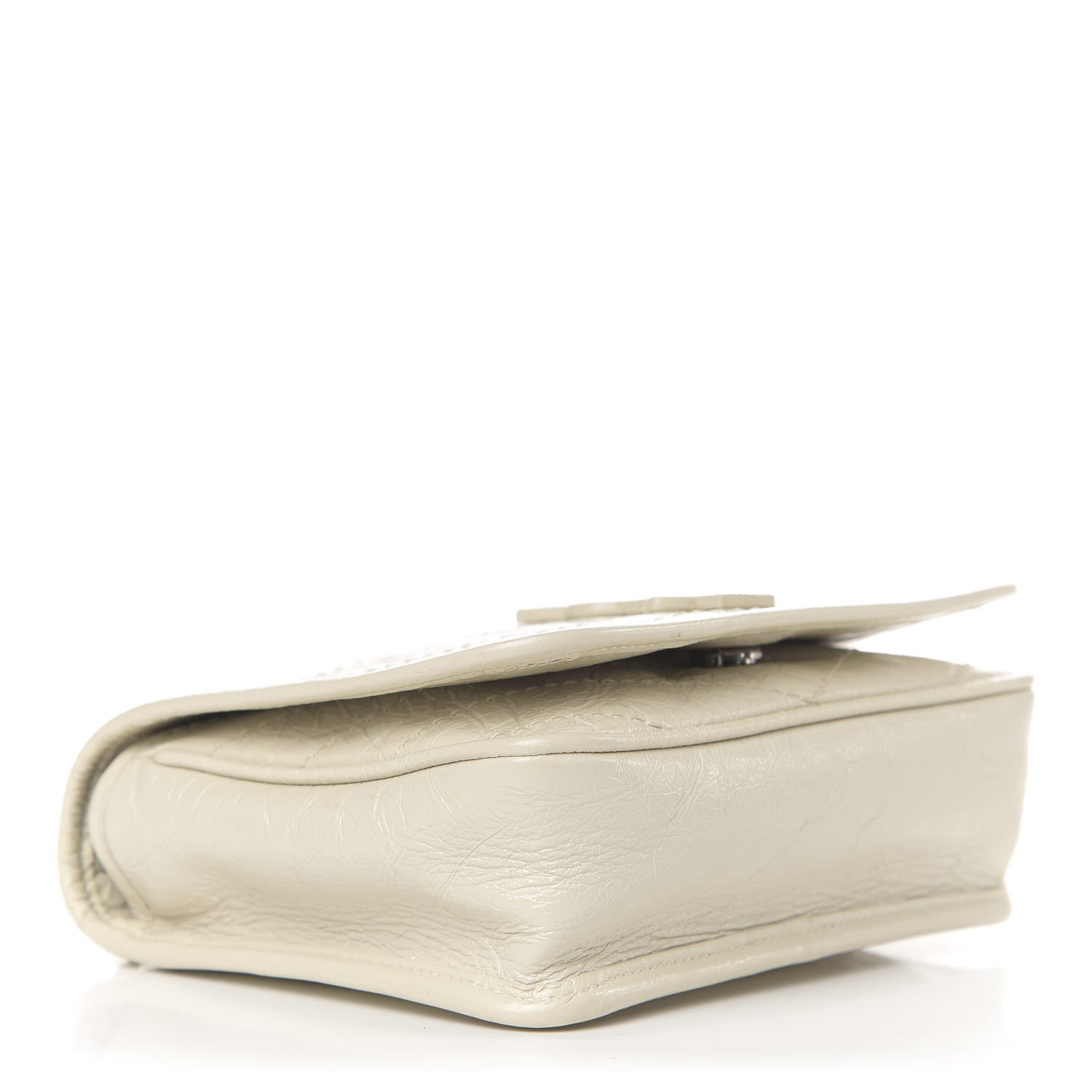 Saint Laurent Crinkled Calfskin Matelasse Monogram Niki Chain Wallet Crema Soft 4 of 9