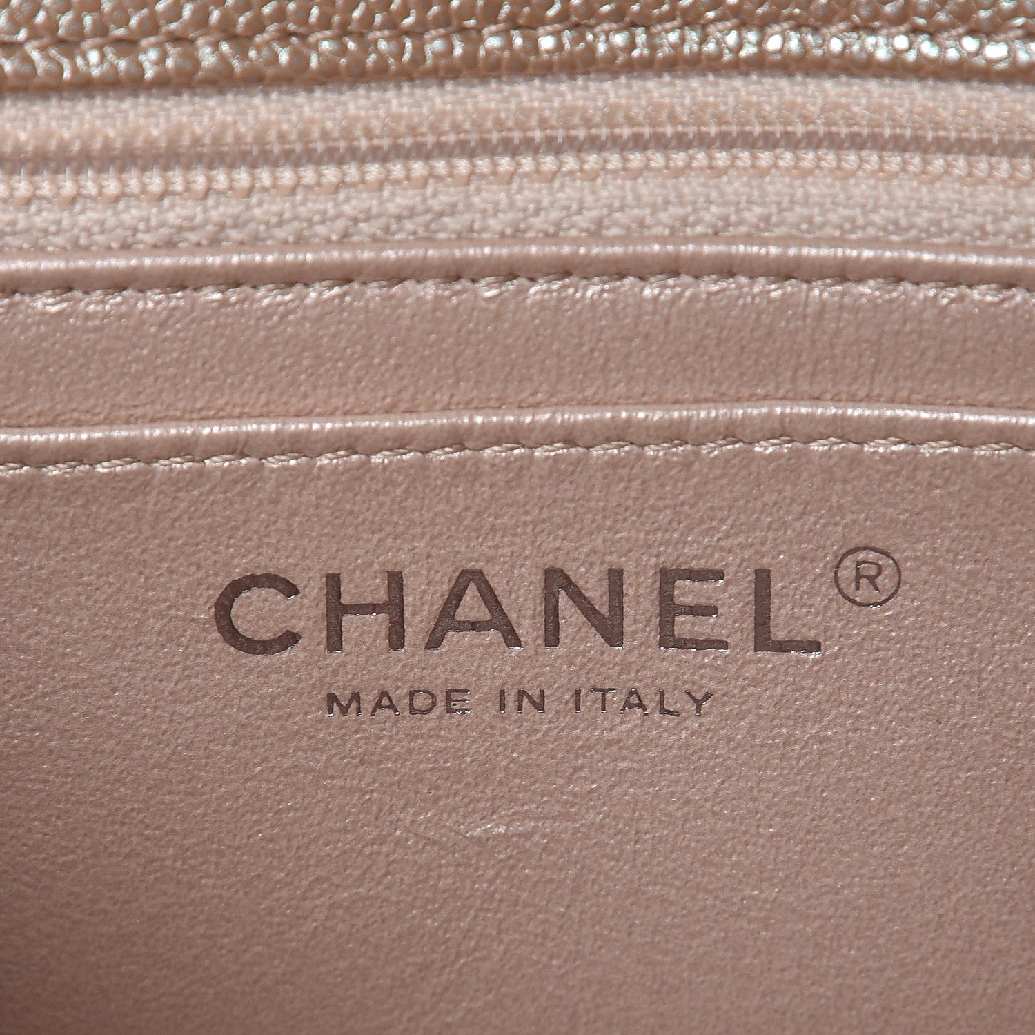 Chanel Iridescent Caviar Chevron Quilted Mini Rectangular Flap Light Gold 6 of 8