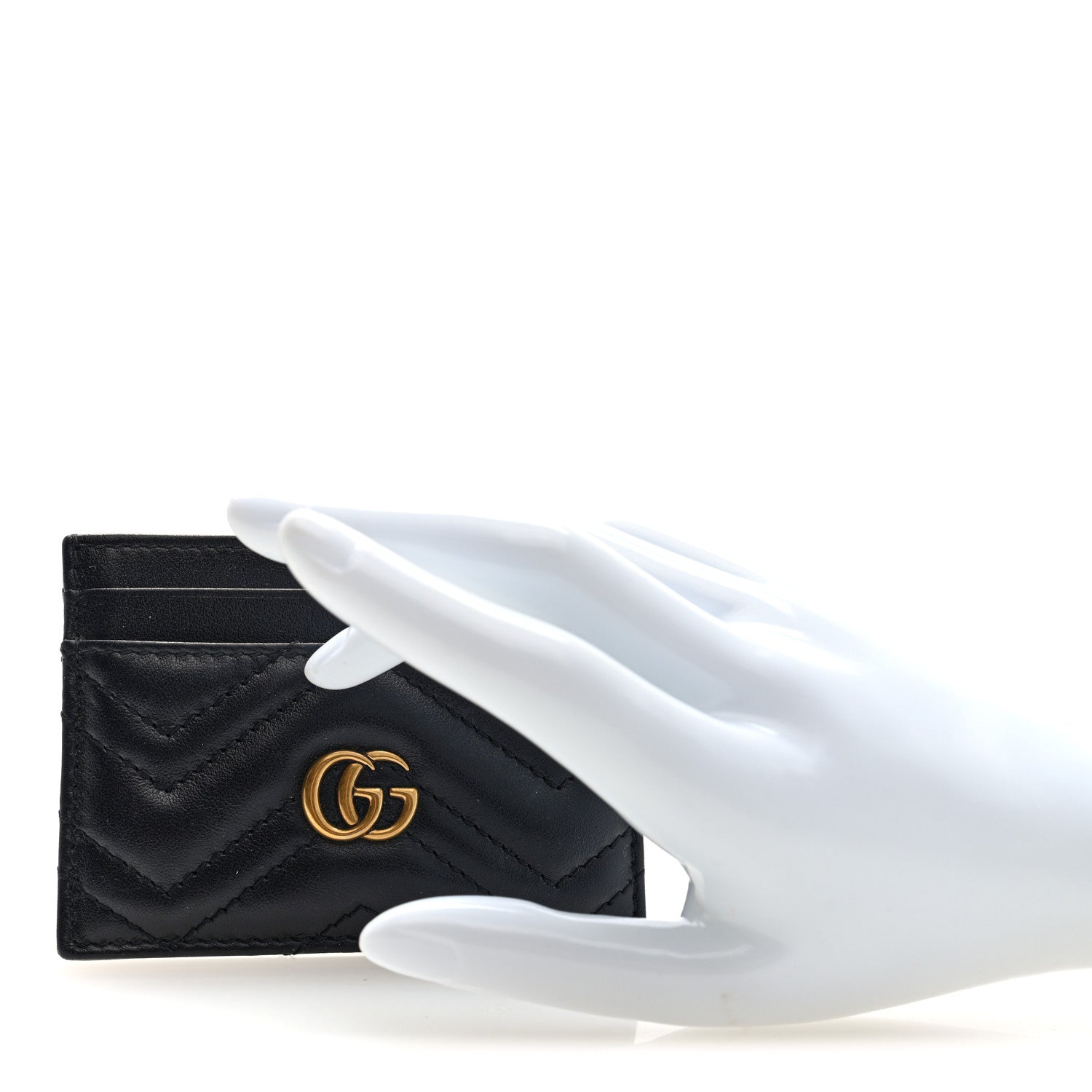 Gucci Calfskin Matelasse GG Marmont Card Holder Black 2 of 7