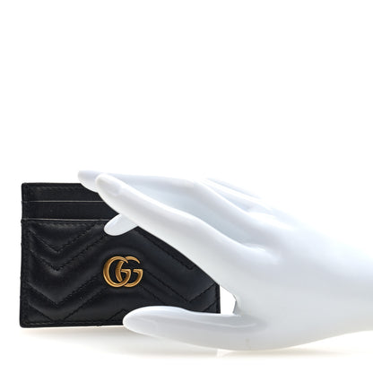 Gucci Calfskin Matelasse GG Marmont Card Holder Black 2 of 7