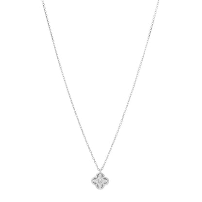 Van Cleef & Arpels 18K White Gold Diamond Sweet Alhambra Pendant Necklace 1 of 5