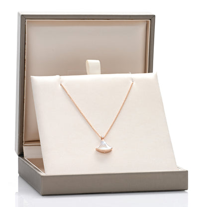 Bulgari 18K Rose Gold Diamond Mother of Pearl Small Divas' Dream Pendant Necklace 5 of 5