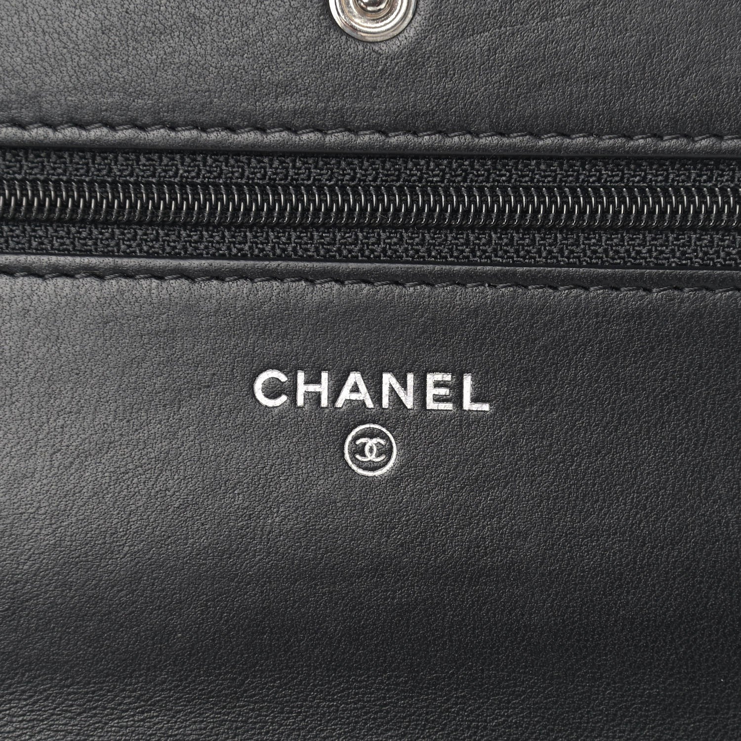 Chanel Lambskin Quilted Wallet On Chain WOC Black 6 of 12
