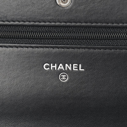 Chanel Lambskin Quilted Wallet On Chain WOC Black 6 of 12