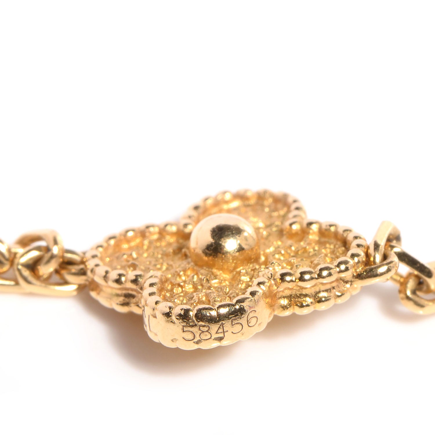 Van Cleef & Arpels 18K Yellow Gold 10 Motifs Vintage Alhambra Necklace 6 of 7