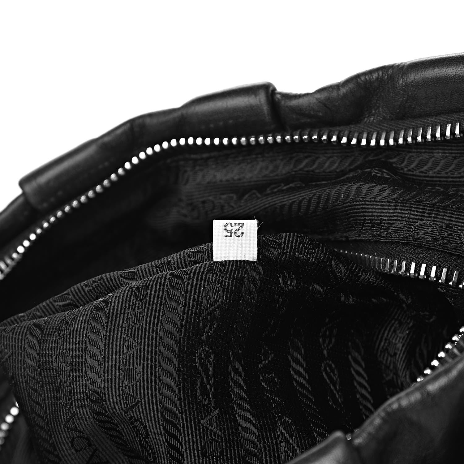 Prada Soft Calfskin Pleated Hobo Black 7 of 16