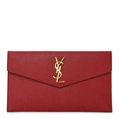Saint Laurent Grain De Poudre Uptown Pouch Red 1 of 15