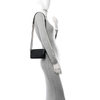 Chanel Aged Calfskin Quilted Small Gabrielle Clutch With Chain Black 2 of 15