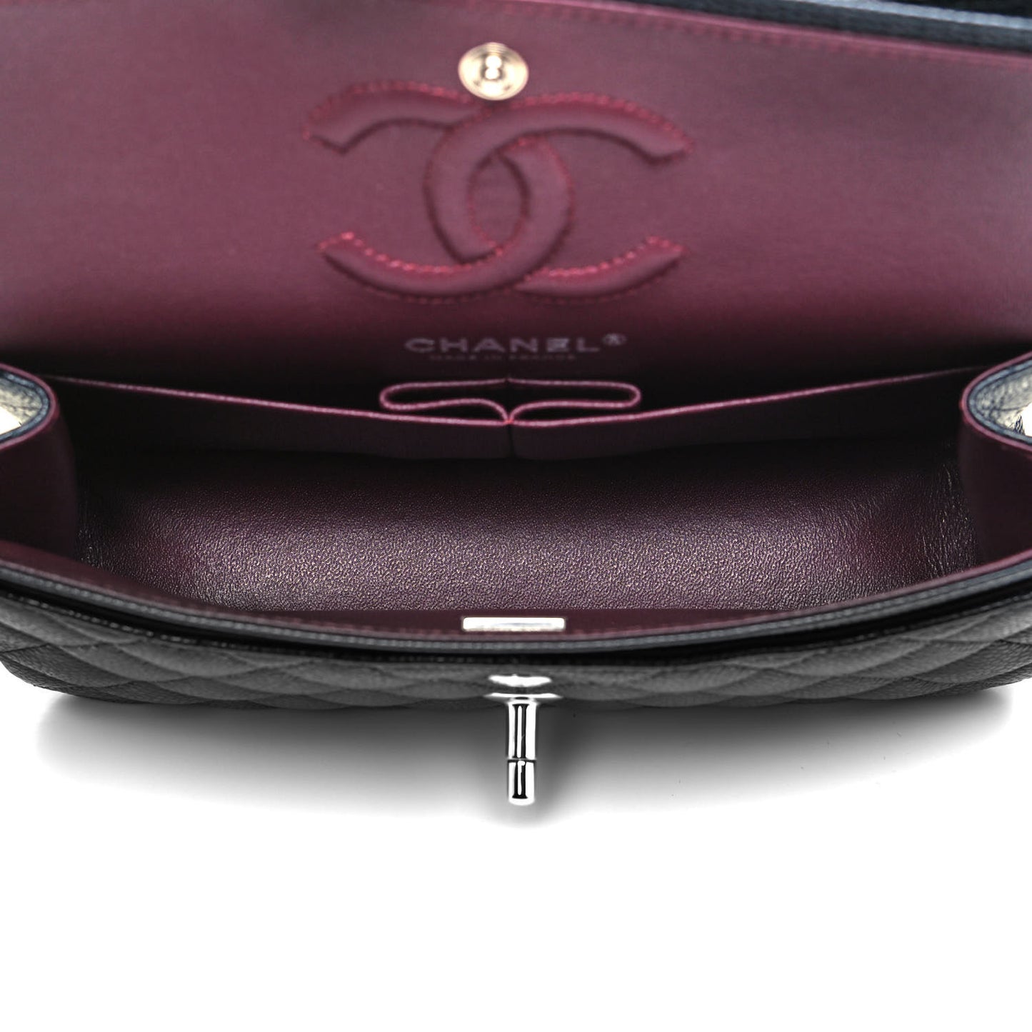 Caviar Quilted Small Double Flap Black