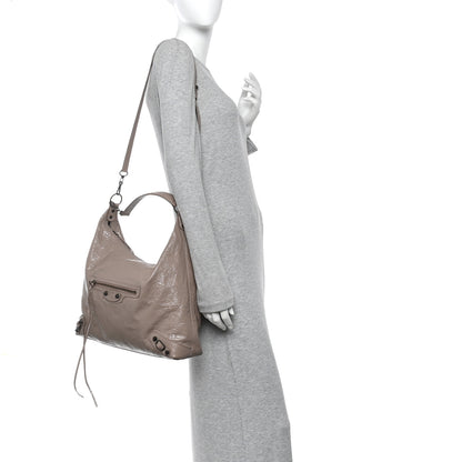 Balenciaga Arena Lambskin Classic Hardware Medium Le City Hobo Bag Sesame 2 of 10