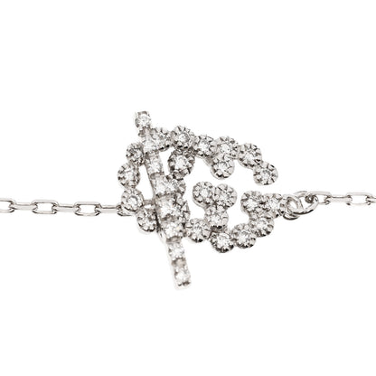 Gucci 18K White Gold Diamond GG Running Bracelet 3 of 6