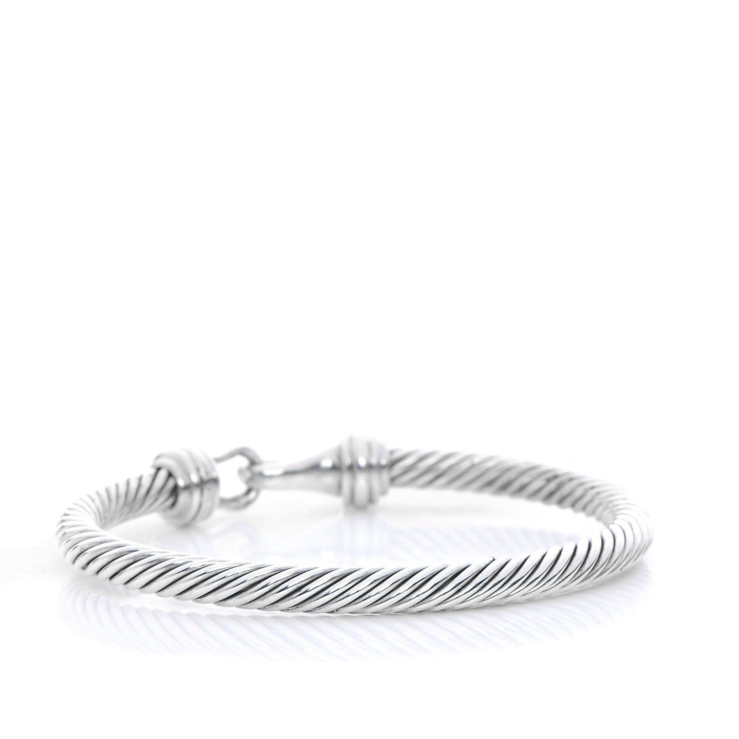 Sterling Silver Diamond 5mm Cable Buckle Bracelet