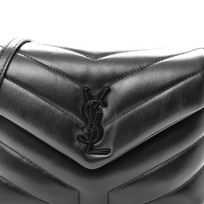 Saint Laurent Calfskin Y Quilted Monogram Monochrome Toy Loulou Crossbody Bag Black 8 of 11