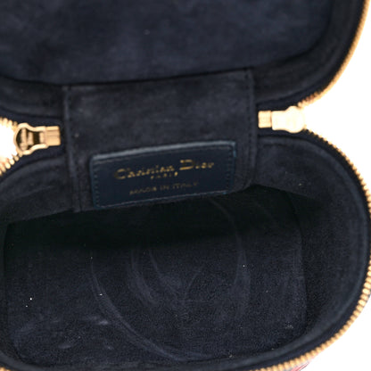 Christian Dior Lambskin Heart Print Micro Lady Dior Vanity Case Blue Red 5 of 8
