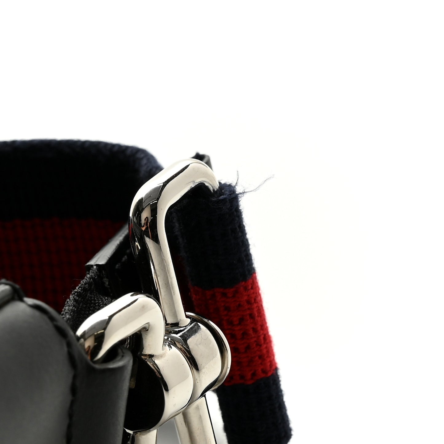 GG Supreme Monogram Web Small Flat Messenger Bag Black Grey