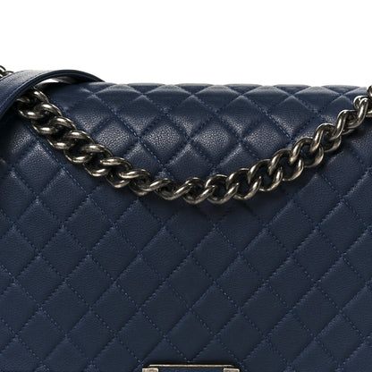 Chanel Calfskin Quilted New Medium Boy Flap Dark Blue 8 of 10