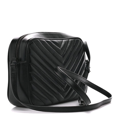 Saint Laurent Calfskin Matelasse Monogram Monochrome Lou Camera Bag Black 3 of 10