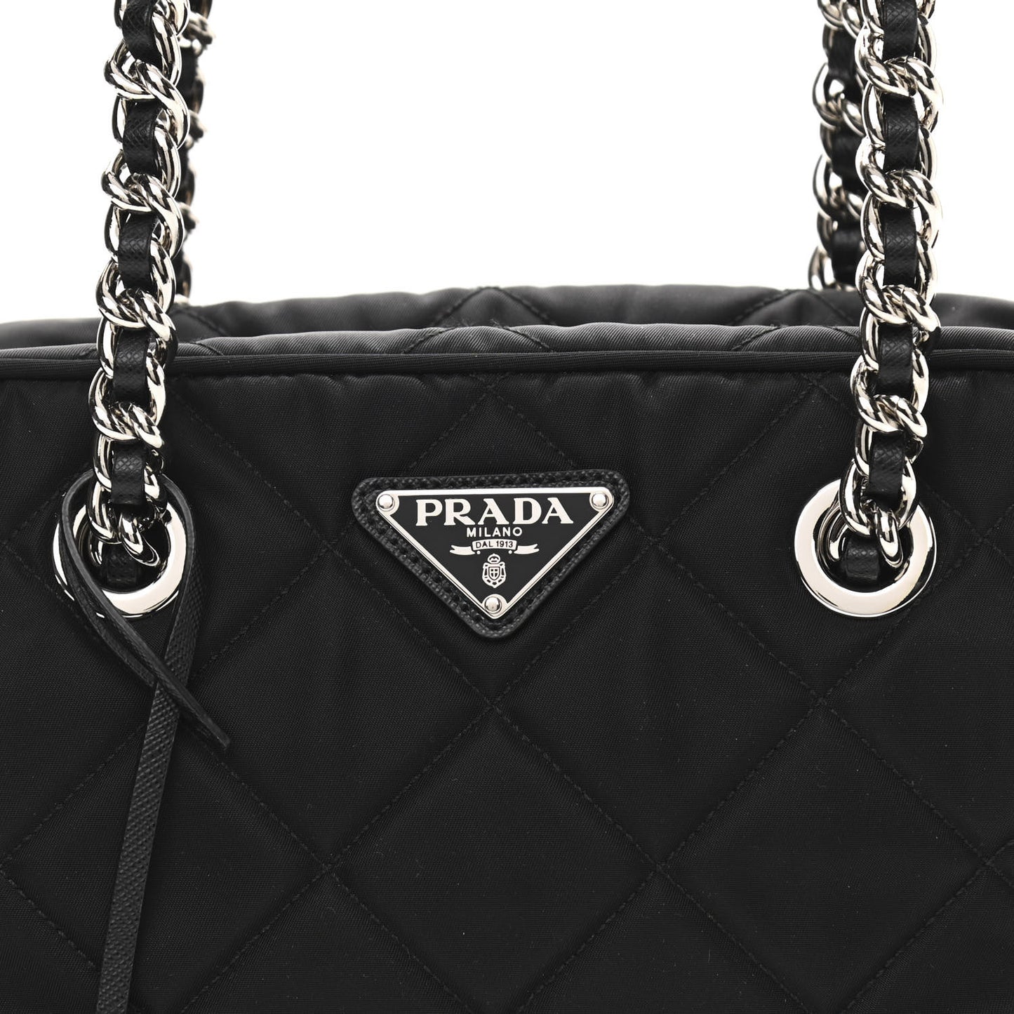 Nylon Tessuto Impuntu Quilted Shoulder Bag Black
