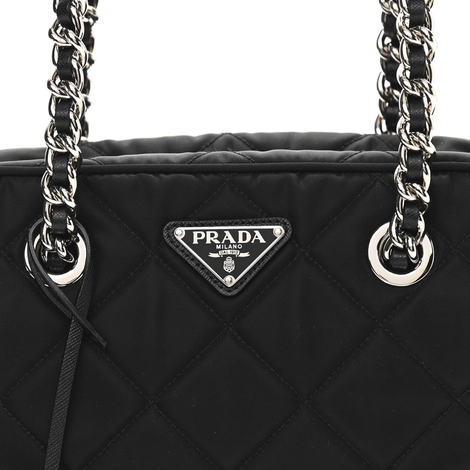 Prada Nylon Tessuto Impuntu Quilted Shoulder Bag Black 8 of 10