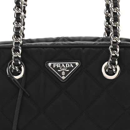 Prada Nylon Tessuto Impuntu Quilted Shoulder Bag Black 8 of 10