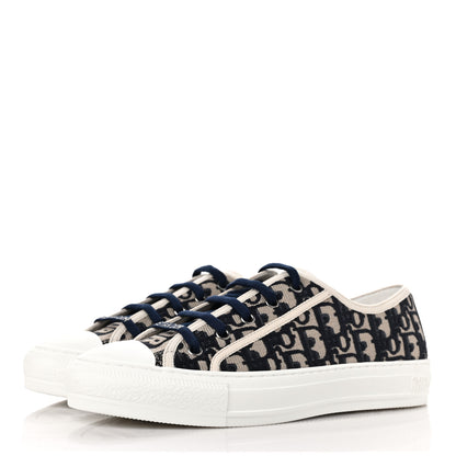 Christian Dior Canvas Oblique Walk'N'Dior Low Top Sneakers 40 Deep Blue 3 of 10