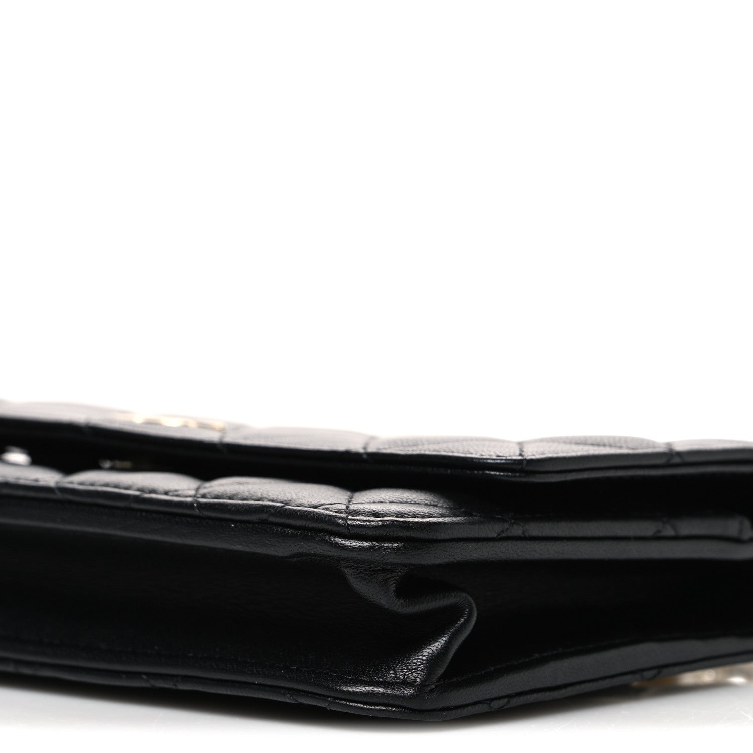 Chanel Lambskin Quilted Pearl Wallet On Chain WOC Black 10 of 12