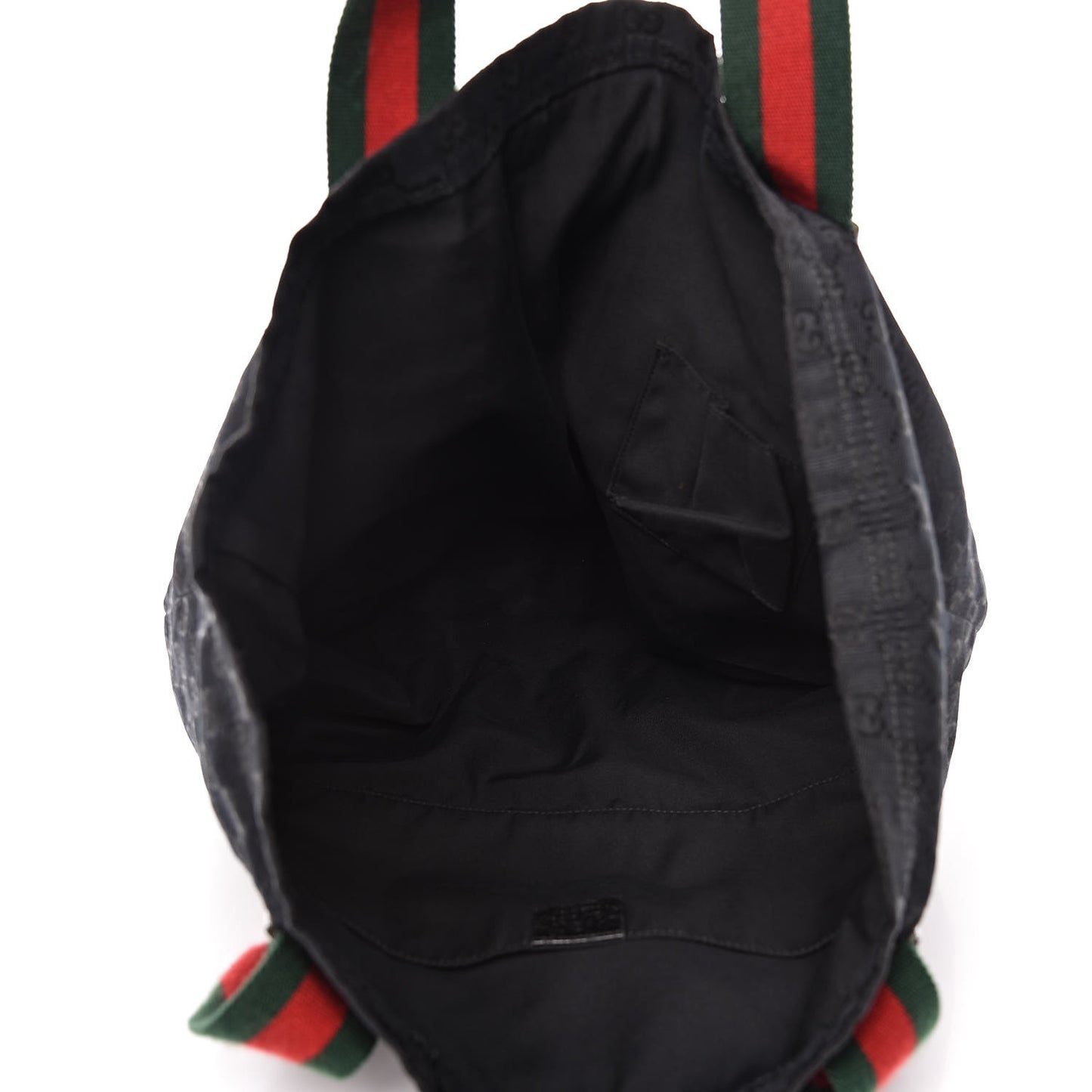 GG Monogram Medium Web Handle Vertical Tote Black