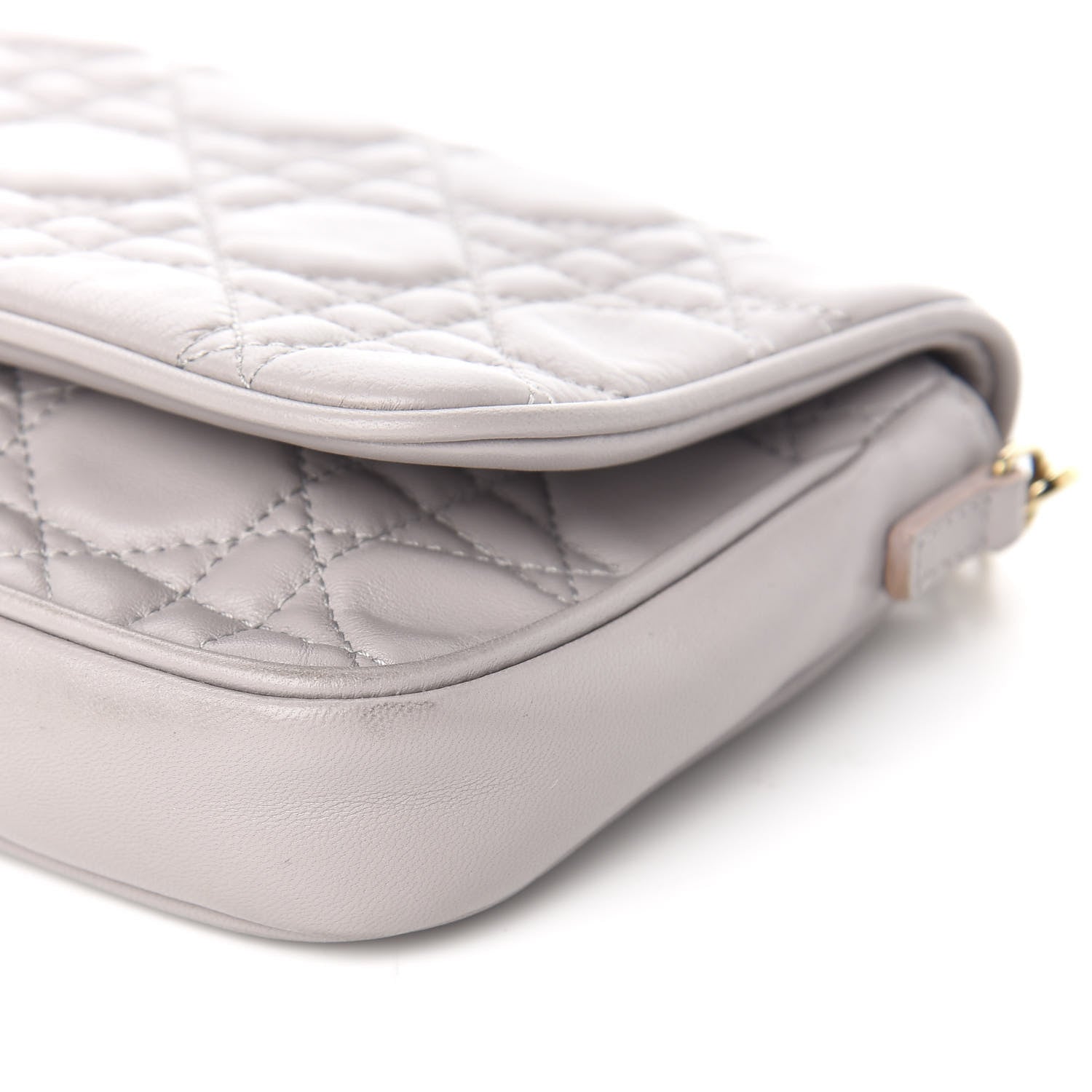 Christian Dior Lambskin Cannage Lady Dior Pochette Grey 8 of 9