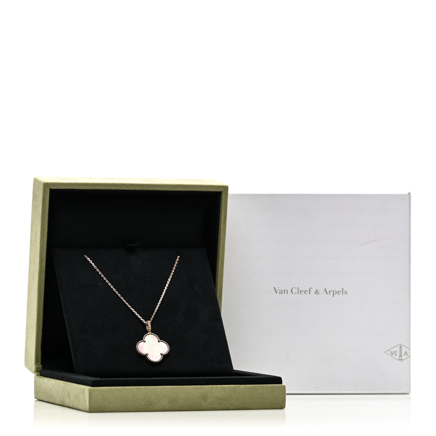 Van Cleef & Arpels 18K Rose Gold Gray Mother of Pearl Magic Alhambra Long Necklace 6 of 6