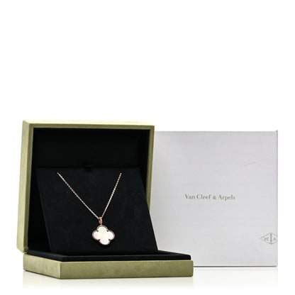Van Cleef & Arpels 18K Rose Gold Gray Mother of Pearl Magic Alhambra Long Necklace 6 of 6