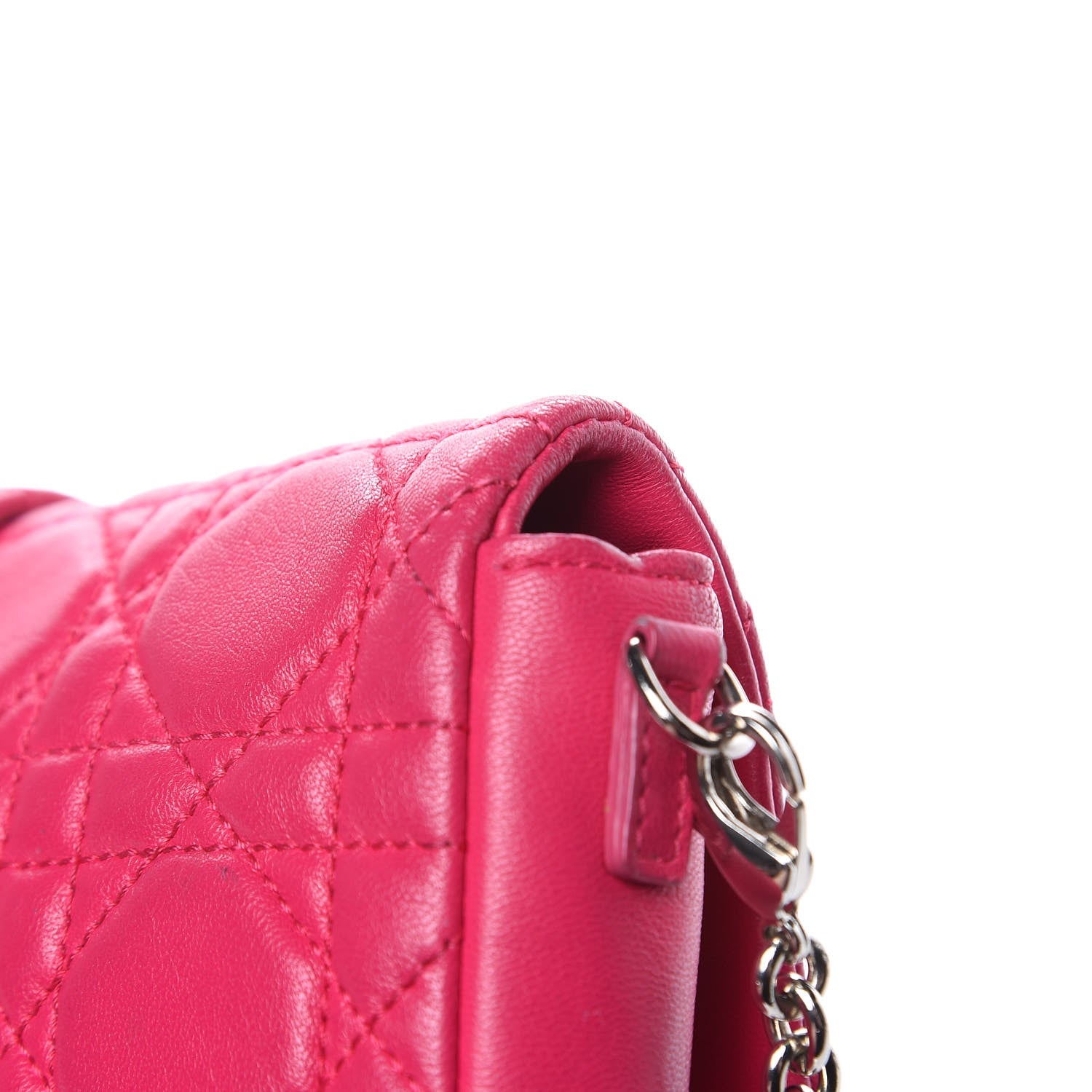 Christian Dior Lambskin Cannage New Lock Pouch Fuchsia 15 of 17