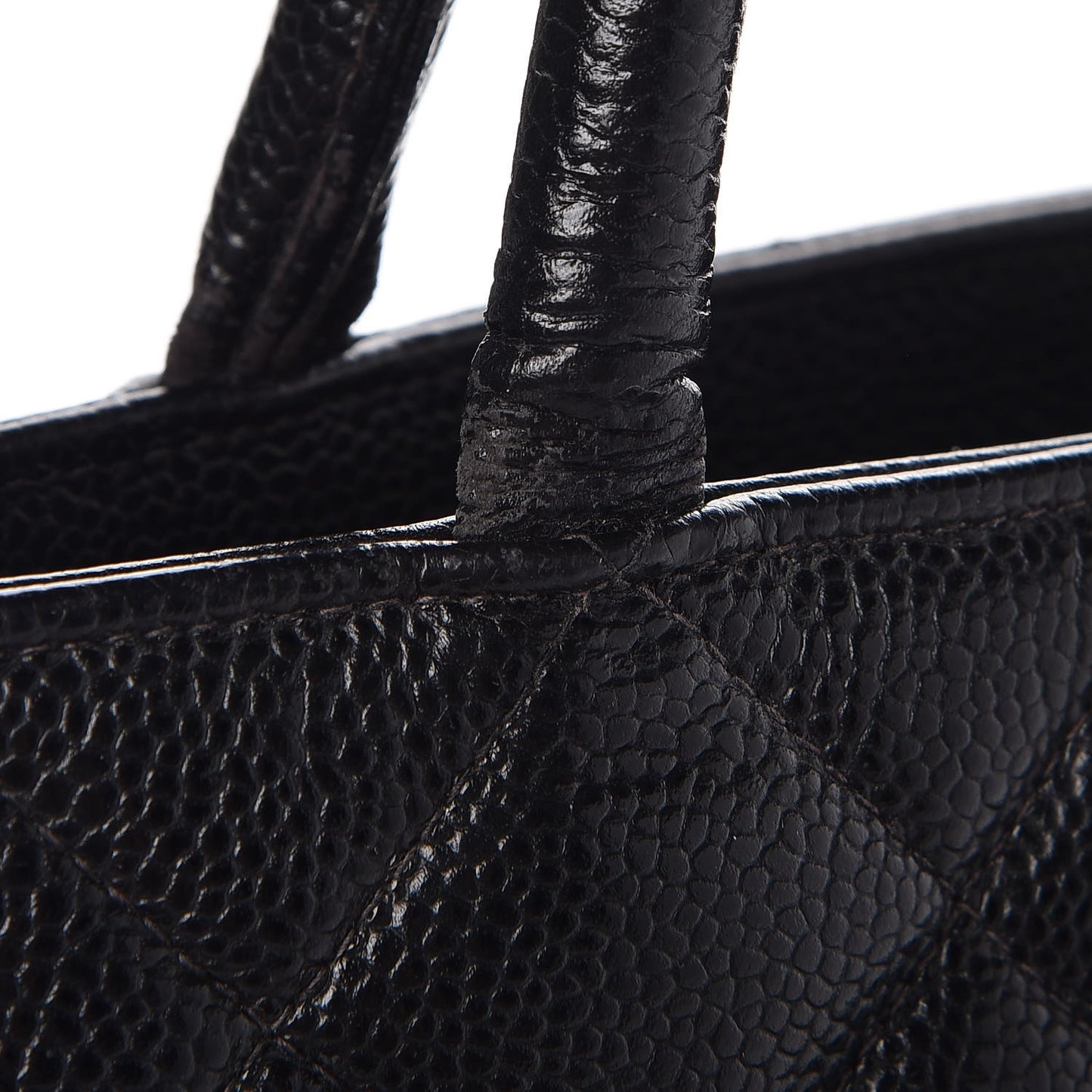 Caviar Quilted Medallion Tote Black