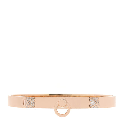 Hermes 18K Rose Gold Diamond PM Collier De Chien Bracelet SH 1 of 3