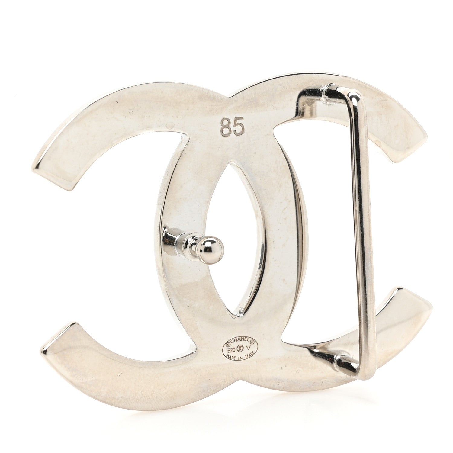 Chanel Patent Calfskin CC Reversible Belt 85 34 Black White 9 of 10