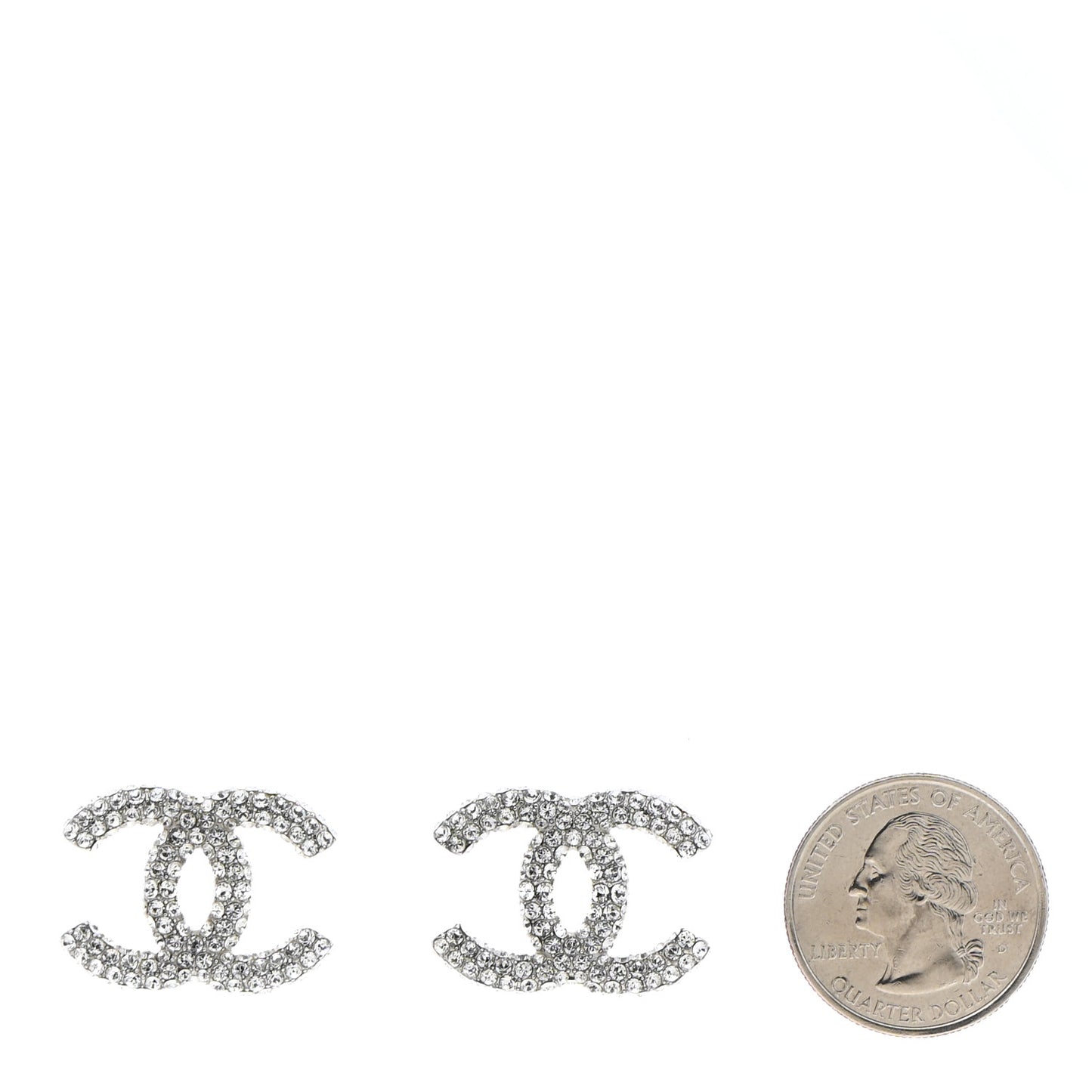 Crystal CC Treasure Chest Earrings Silver