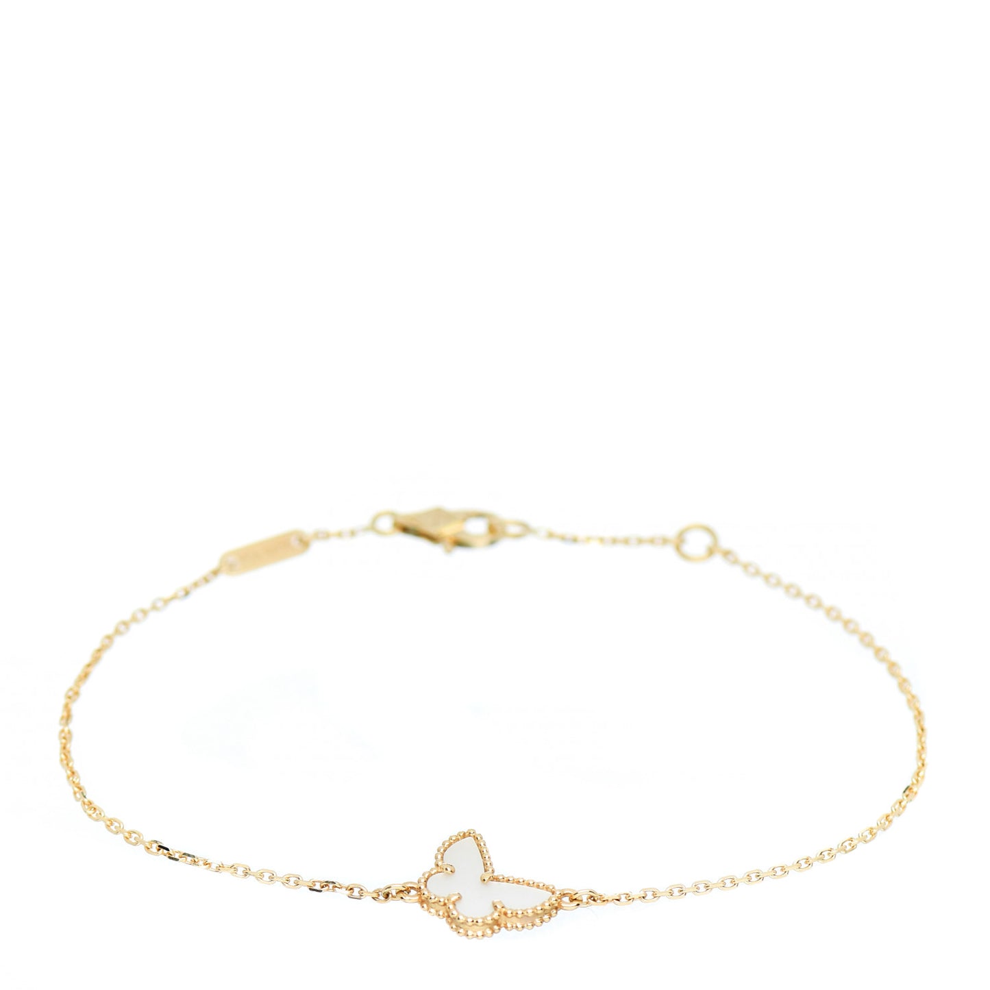 18K Yellow Gold Mother of Pearl Sweet Alhambra Butterfly Bracelet